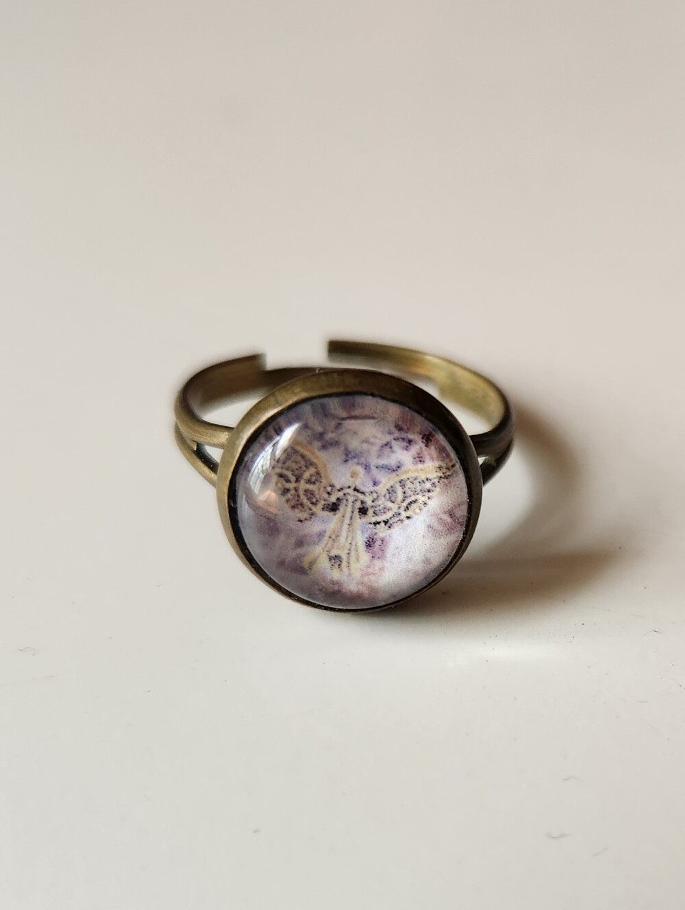 Owlcrate Brass Steampunk Angel Fairy Ring